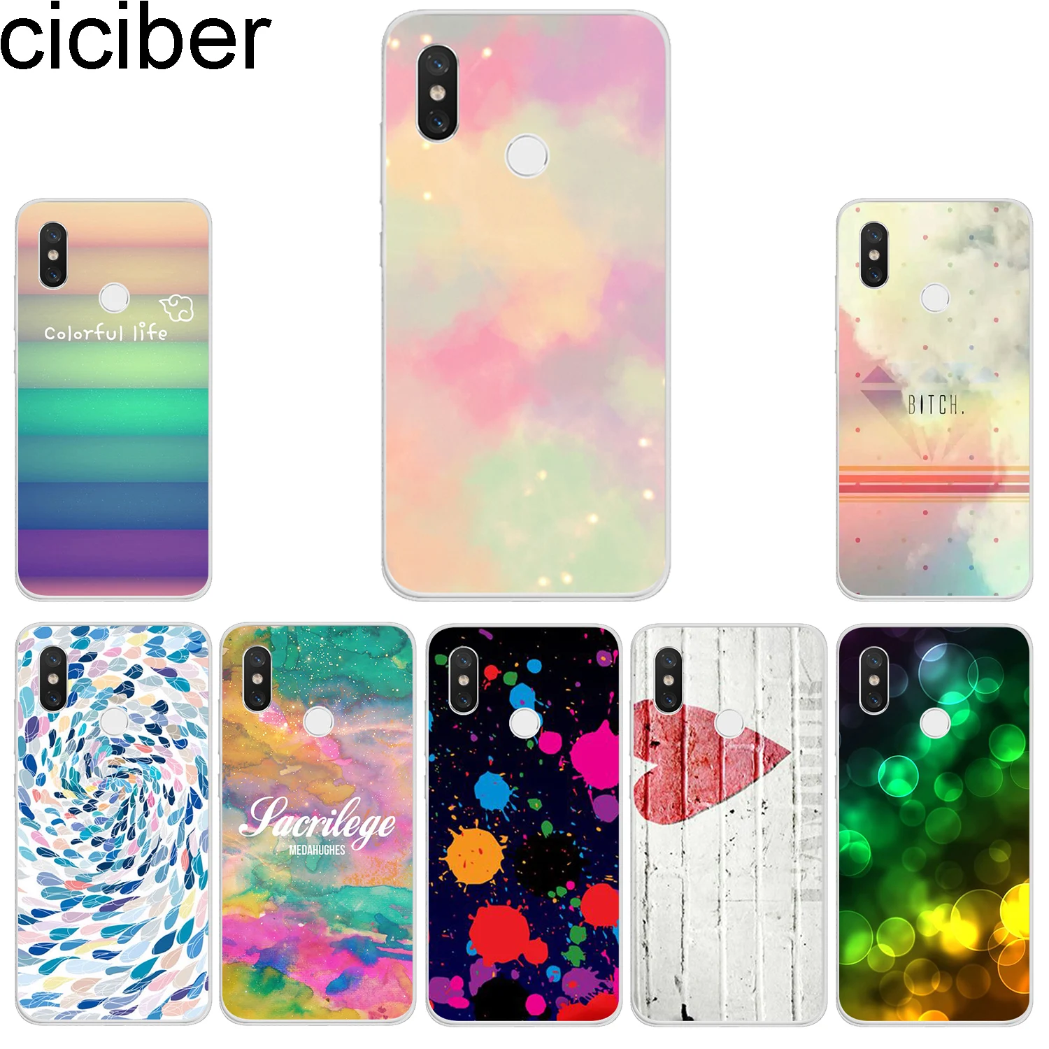 

ciciber Phone Case for Xiaomi Mix Max 3 2 2s TPU Cover for Xiaomi Mi A2 9 8 6 5 F1 A1 5X 6X 5c 5s Lite Plus Pro SE Watercolor