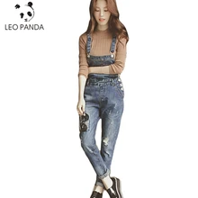 Новинка весна осень модные джинсовые комбинезоны брюки свободного размера плюс женские сиамские брюки женские комбинезоны LX1