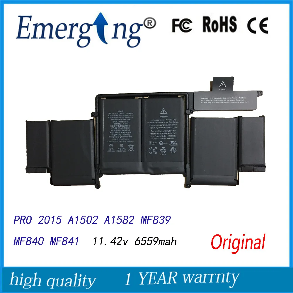 11,42 V Original nuevo batería para ordenador portátil, A1582 para Apple MacBook Pro 13