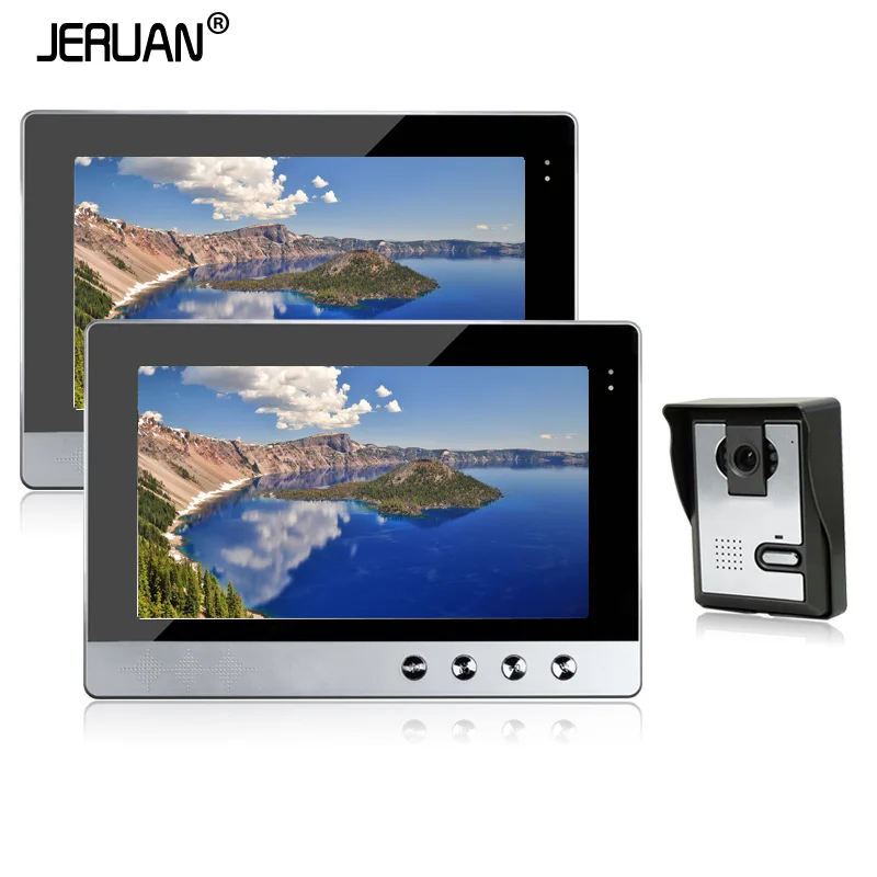 

JERUAN New 10" Color Screen Video Door Phone Intercom System + 2 Moniors + 1 Night Vision Doorbell Camera In Stock