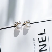 Vanssey модные ювелирные изделия OL бант натуральный жемчуг в стиле барокко серьги с цирконием кубической огранки аксессуары для женщин Новинка