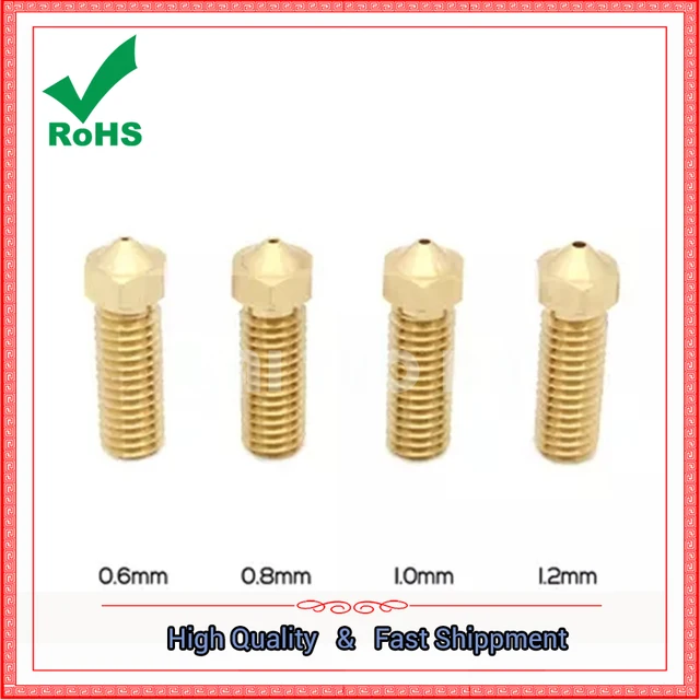 Cheap 3D printer accessories all-metal brass E3D nozzle large flow large diameter lug nozzle nozzle copper mouth Cheap 3D printer accessories all-metal brass E3D nozzle large flow large diameter lug nozzle nozzle copper mouth
