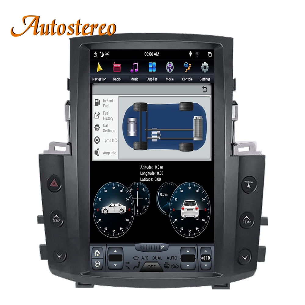 Top Tesla style Android 9.0 Car GPS Navigation Auto No DVD Player For Lexus LX570 radio tape recorder head unit multimedia player 4