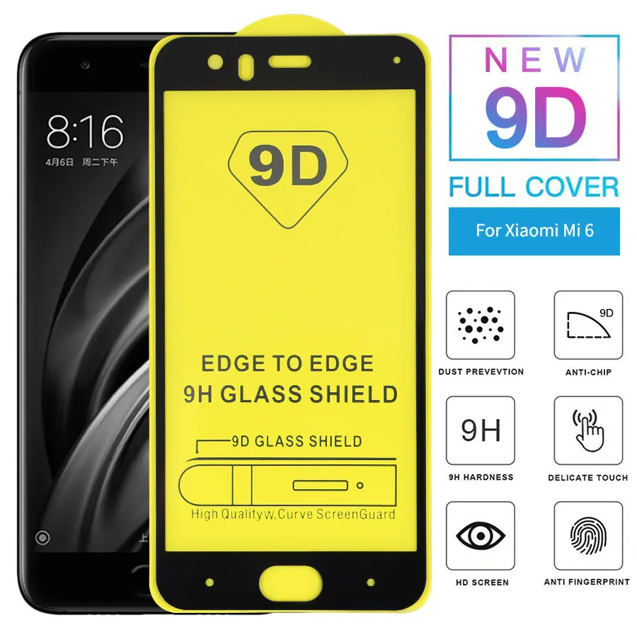 Jappinen 9D изогнутые полный клей крышка Закаленное стекло для Xiaomi mi 6 экран протектор