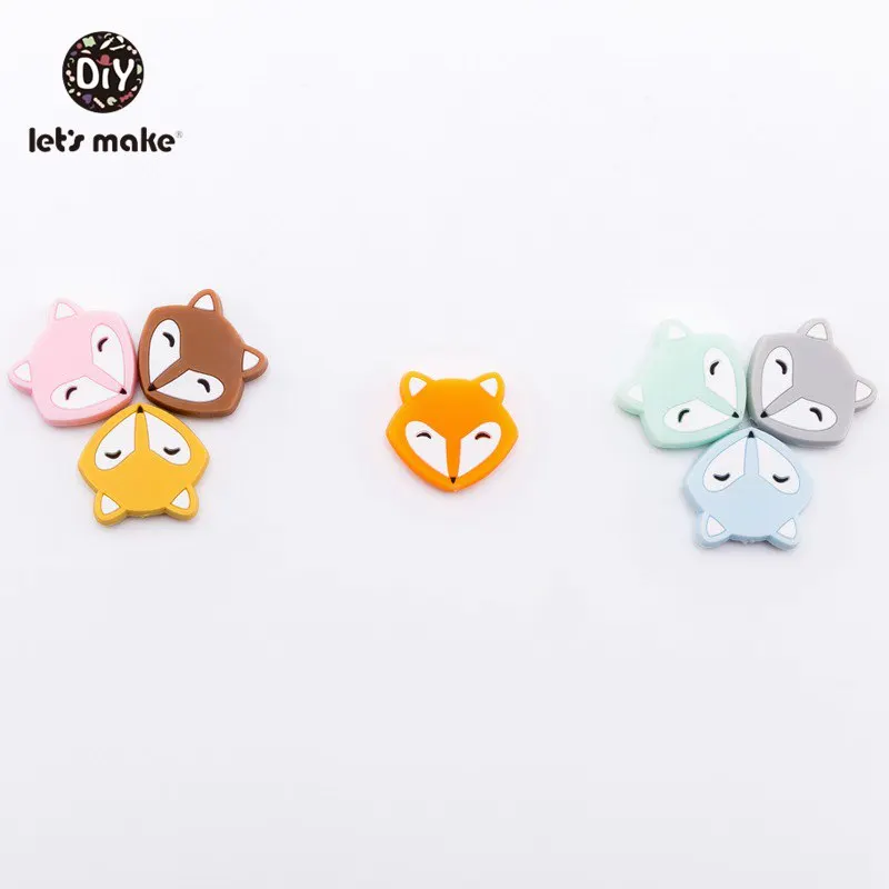 Let's Make Baby Teether Mini Fox Head Slilcone Bead 50pc Food Grade Slilcone Teether Nurse Gift Sensory Dental Care Teething Toy Let's Make Baby Teether Mini Fox Head Slilcone Bead 50pc Food Grade Slilcone Teether Nurse Gift Sensory Dental Care Teething Toy