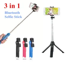 3 в 1 Bluetooth селфи палка с дистанционным затвором ручной Мини штатив Автопортрет монопод телефон для смартфонов камеры