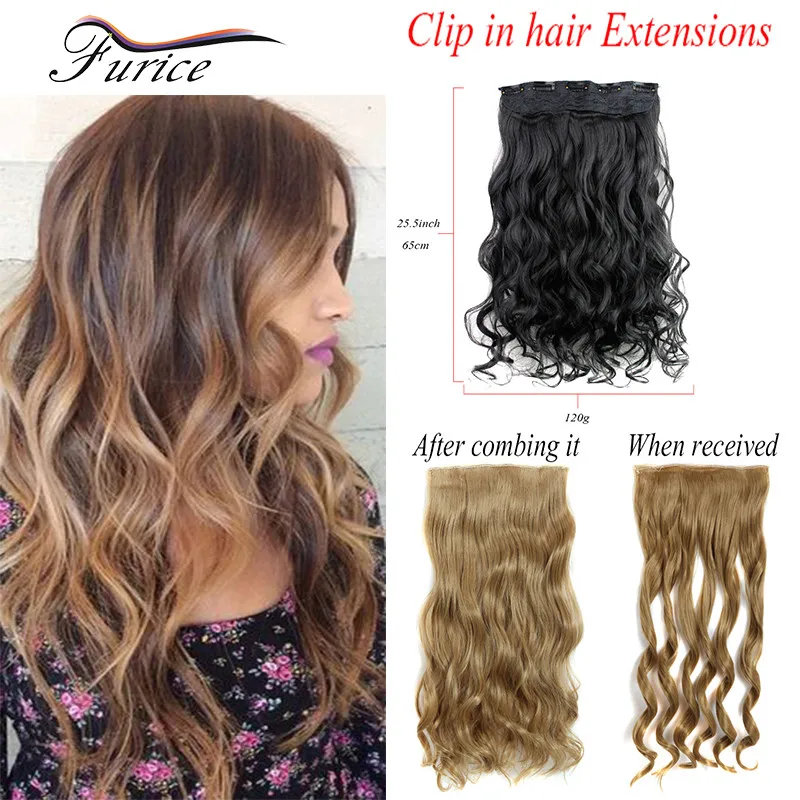 Popular Curly Hair Extension Hairpiece Hair Weave Synthetic Clip