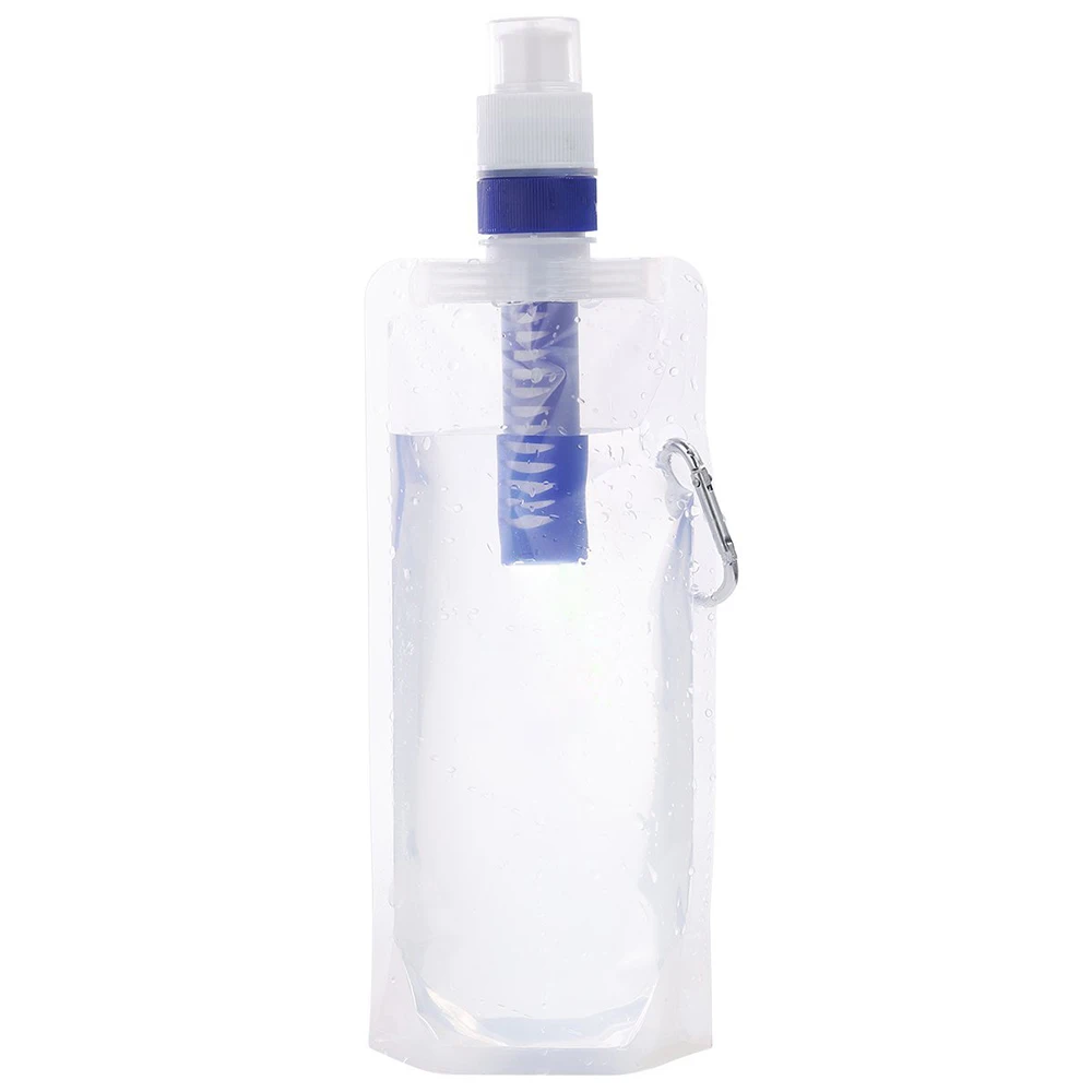 BPA Free Durable Foldable Flexible Water Bottle with Filter-ABS Plastic