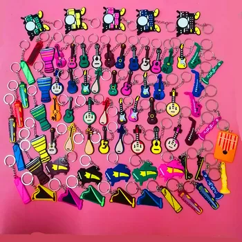 

40 Pcs Creative Musical Instrument Drum Keychain Guzheng Kalimba Piano Keychain Violin Keyring Ukulele Keychain keyring Pendant