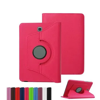 

360 Degrees Rotating Litchi PU Leather Flip Cover Case For Samsung Galaxy Tab A 9.7 SM-T550 T555C P550 P555 9.7 inch Tablet