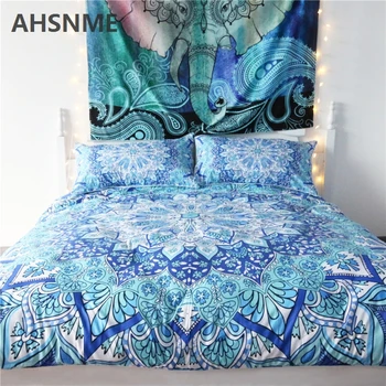 

AHSNME Ethnic Bohemian 3Pcs Bedding set United States Twin Full Queen King No Fading pilling(King264cmx228cm)