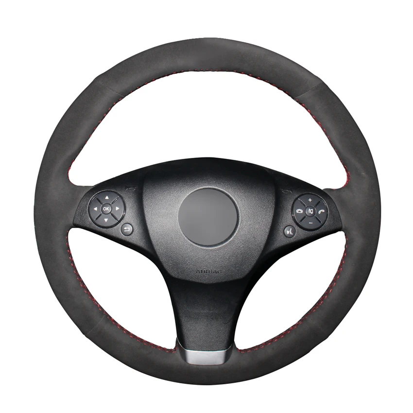 

Hand-stitched Black Suede Car Steering Wheel Cover for Mercedes Benz C180 C200 C350 C300 CLS 280 300 350 500 GLK