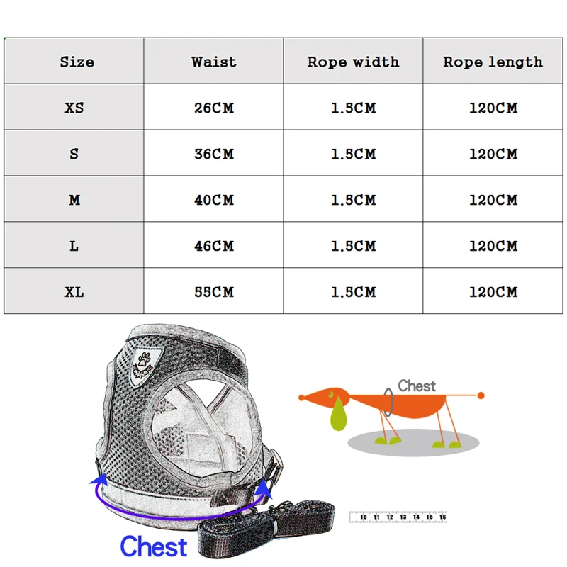 Хот-дог жгут Маленький Средний жилет для собачек-Мопсов 1 шт. товары для домашних животных сетка жгут для Щенок Чихуахуа поводок нейлоновый