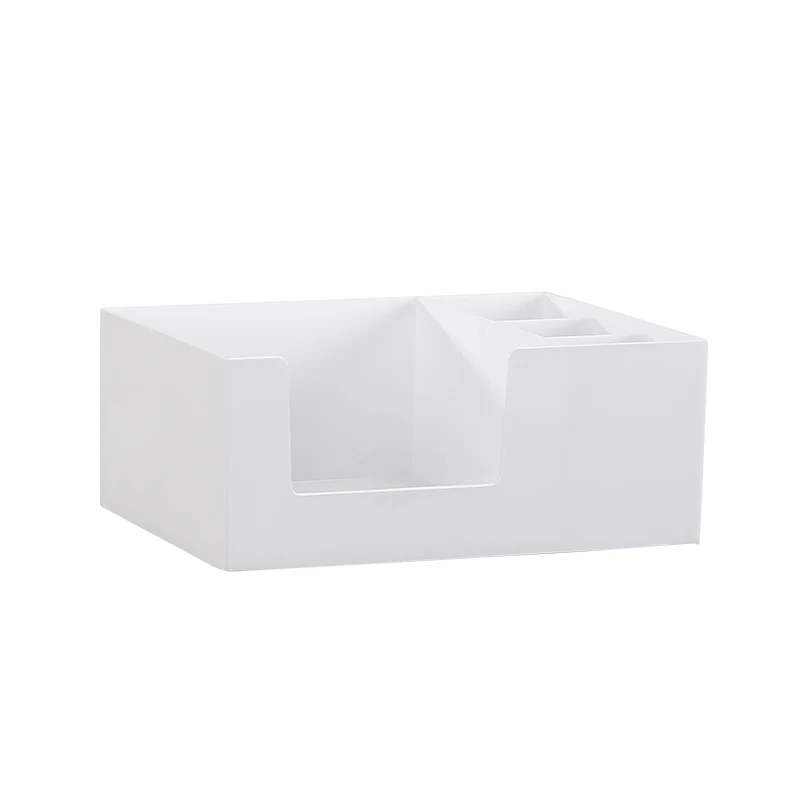 Новая коробка для хранения макияжа Многофункциональный туалетный стол Настольный косметический контейнер для хранения с держателем губная помада лак для ногтей чехол-Органайзер - Цвет: White 5