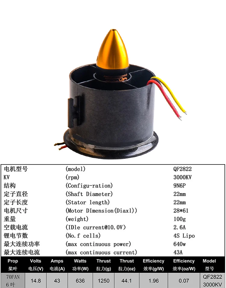 QX-MOTOR 70 мм Сменные кассеты-6 шт. импеллер EDF с 2822 3000KV бесщеточный вентилятор постоянного тока Бесщеточный для RC Самолет Модель Запчасти