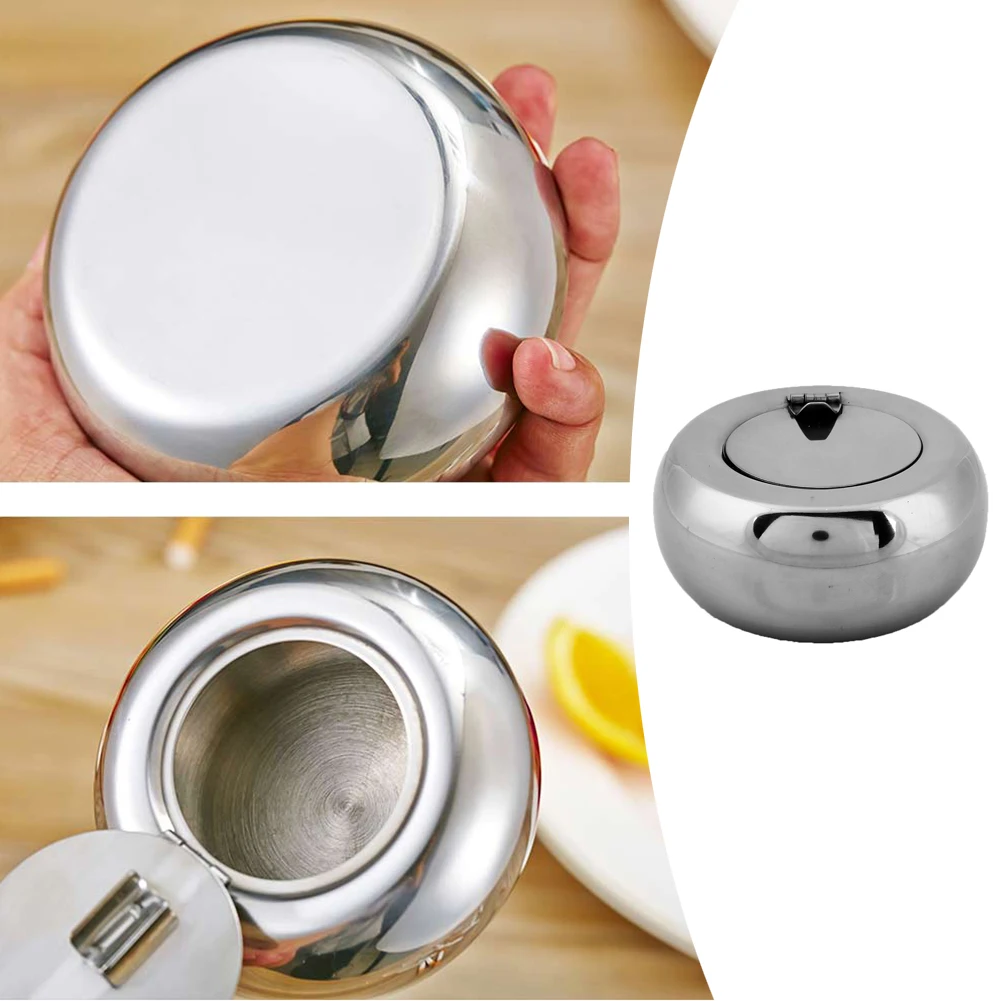 New Stainless Steel Drum Shape & Lid Ashtray with Cover Ashtray Car Ashtray Cigarette Cigar