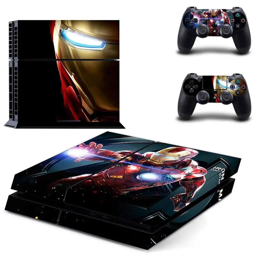 6 JIAYOLIVE Железный человек Наклейка для PS4 наклейка для sony Playstation 4 консоль и 2 контроллера Защитная Наклейка - Цвет: 6