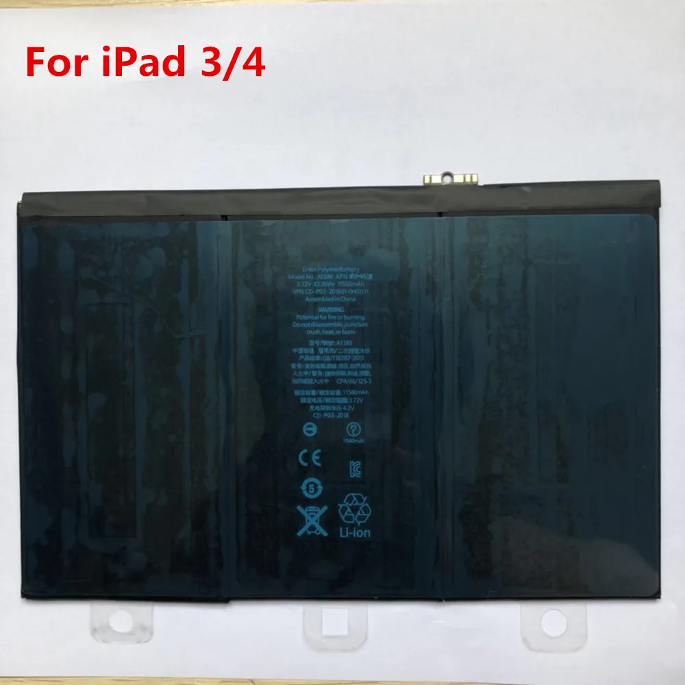 AYJ 1 шт. 3,7 V 11560 мА/ч, A1389 Батарея для Apple iPad 3 4 3RD 4RD A1403 A1416 A1430 A1430 A1433 A1458 Батарея батареи