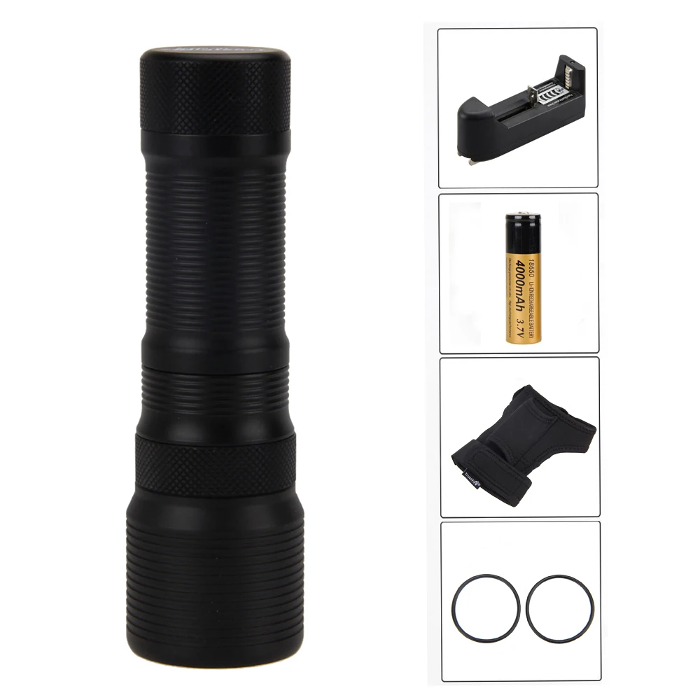 

3000LM XM-L2 LED Underwater 100 Stepless Diving Scuba Flashlight Torch+4000mAh Battery+AC Charger