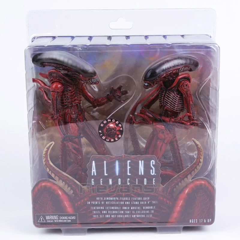 NECA Aliens Genocide Xenomorph Big Chap & Dog Alien Concept PVC Action Figure Collectible Model Toy 2-pack neca aliens 1 4 scale xenomorph warrior super big pvc action figure collectible model toy 18 retail box ems free shipping wu600