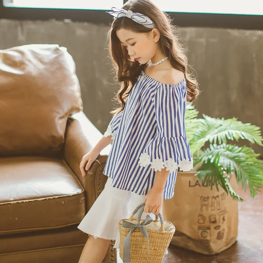 girl clothes 2 pcs sets spring summer striped blouses tops and knee length pants girls clothing sets school kids girl outfits 2 3 4 5 6 7 8 9 10 11 12 13 14 15 years little baby big girls sets clothing (5)
