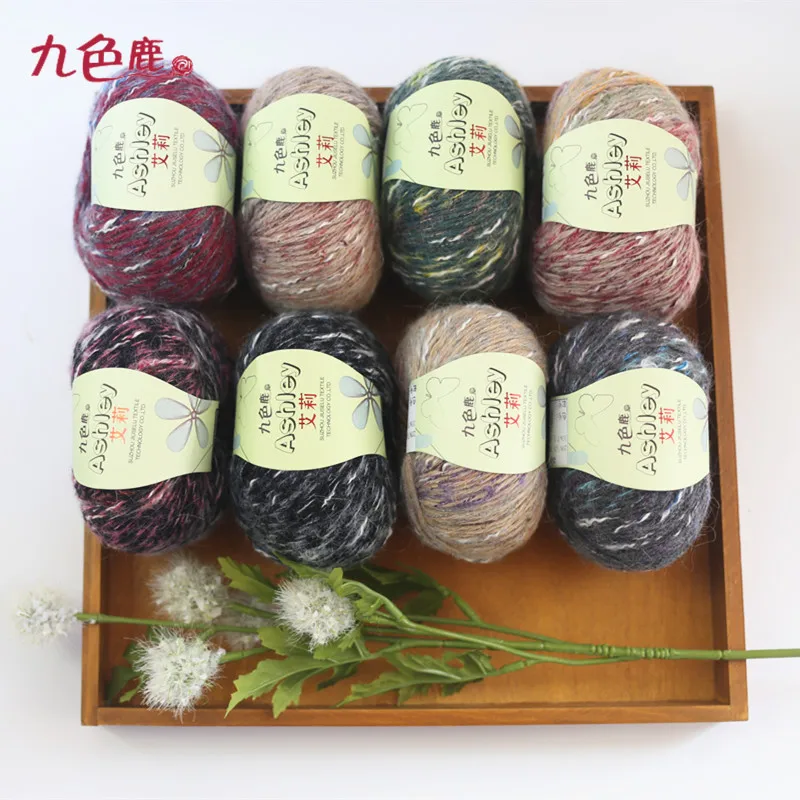 

50g/Ball Mohair Acrylic wool Angola Rainbow Yarn For hand Knitting By 12mm Needle thick Thread
