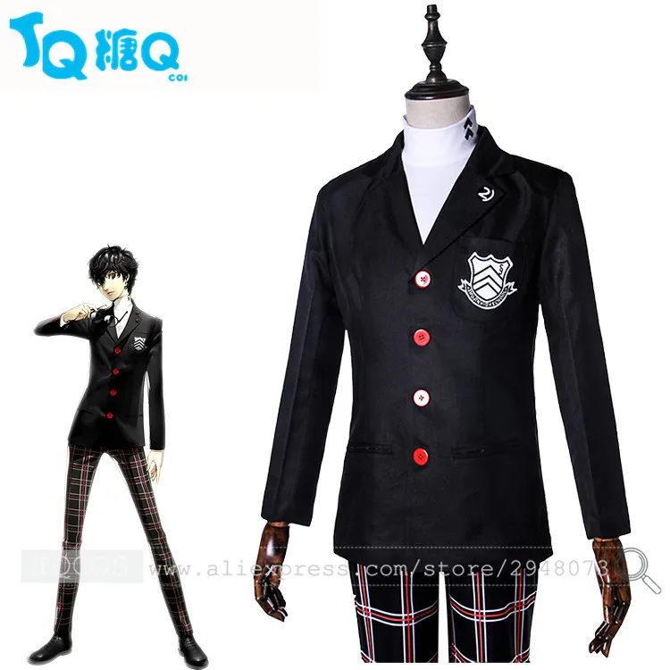 Persona 5 Protagonist Cosplay Costume high School Uniform Men Party