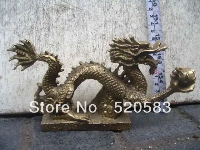 

free Chinese Bronze brass Dragon figurine Statue fast
