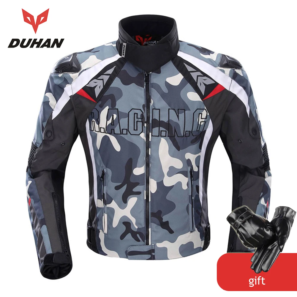 Goede DUHAN Camouflage heren Motorjas Oxford Motocross Off Road Racing Jas Met 5 Protectors Moto Guards Moto Jas