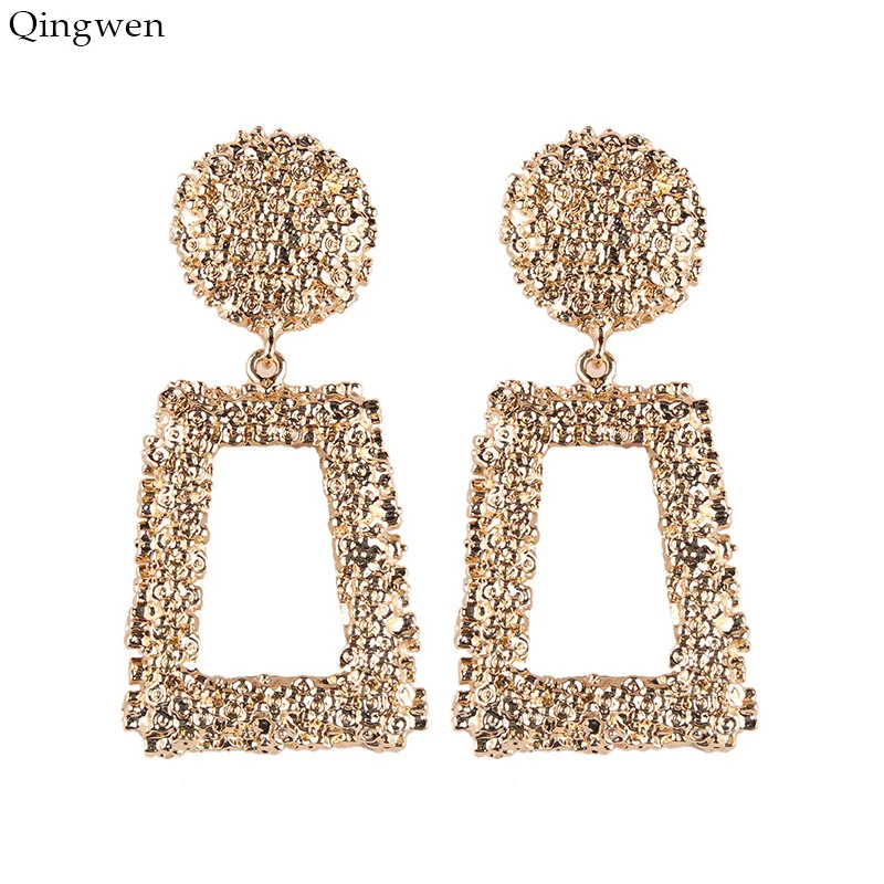 

Qingwen Fashion Big Drop Earrings for Women Geometric Statement Earrings Female 2019 Fashion Modern Jewelry Hanging CE0507a