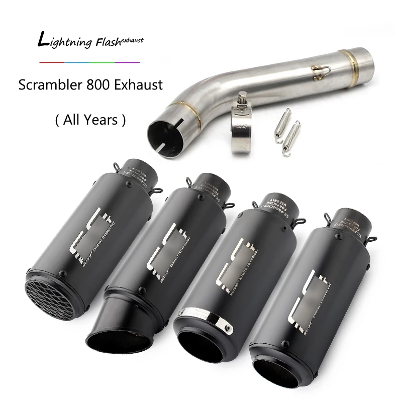 

Scrambler 800 Exhaust Pipe for Ducati Motorcycle Mid Middle Link Pipe + 51 mm Exhaust Tail Pipe Slip On Stainless Steel Escape