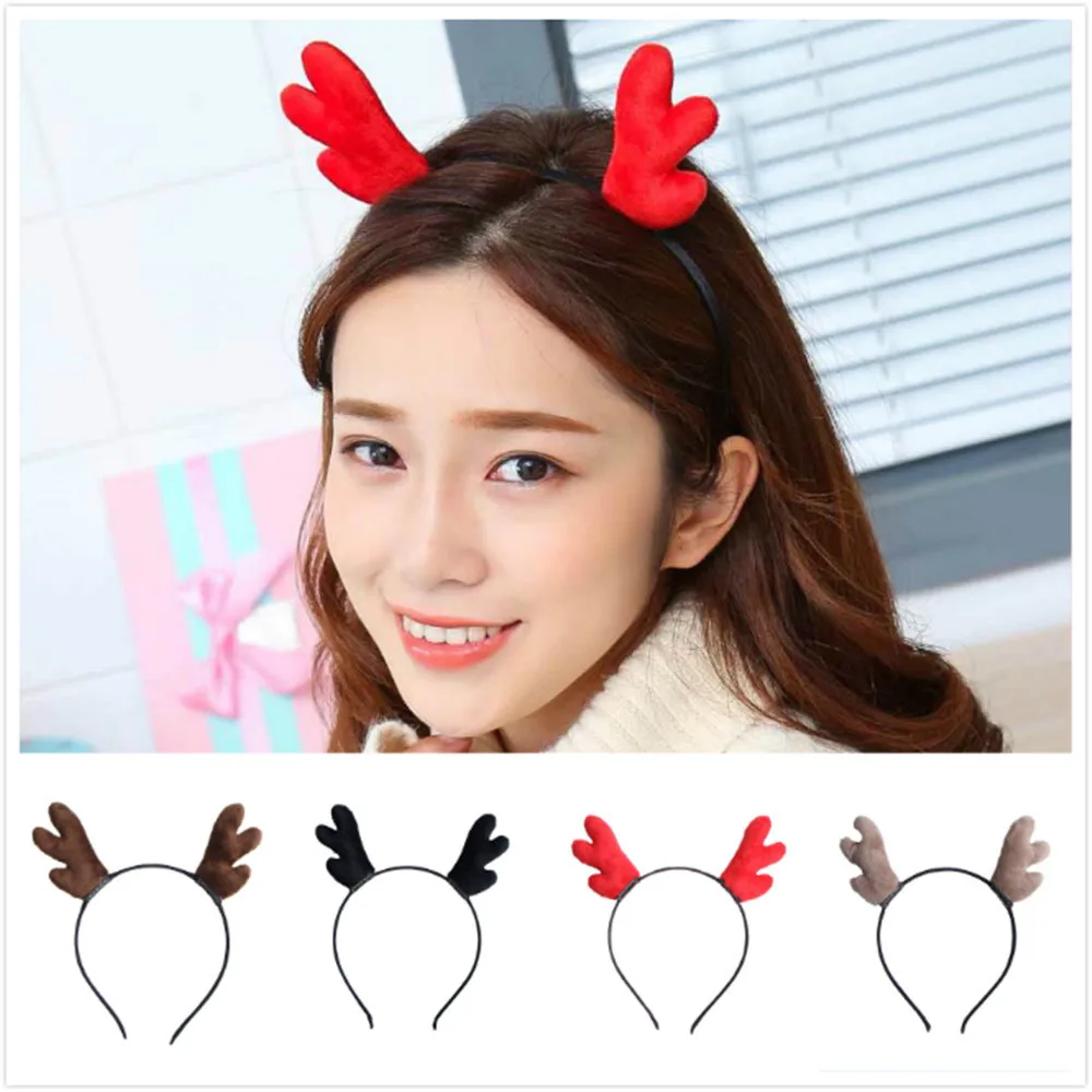 Christmas Women Headbands Antlers Headband Headwrap Plush Antlers