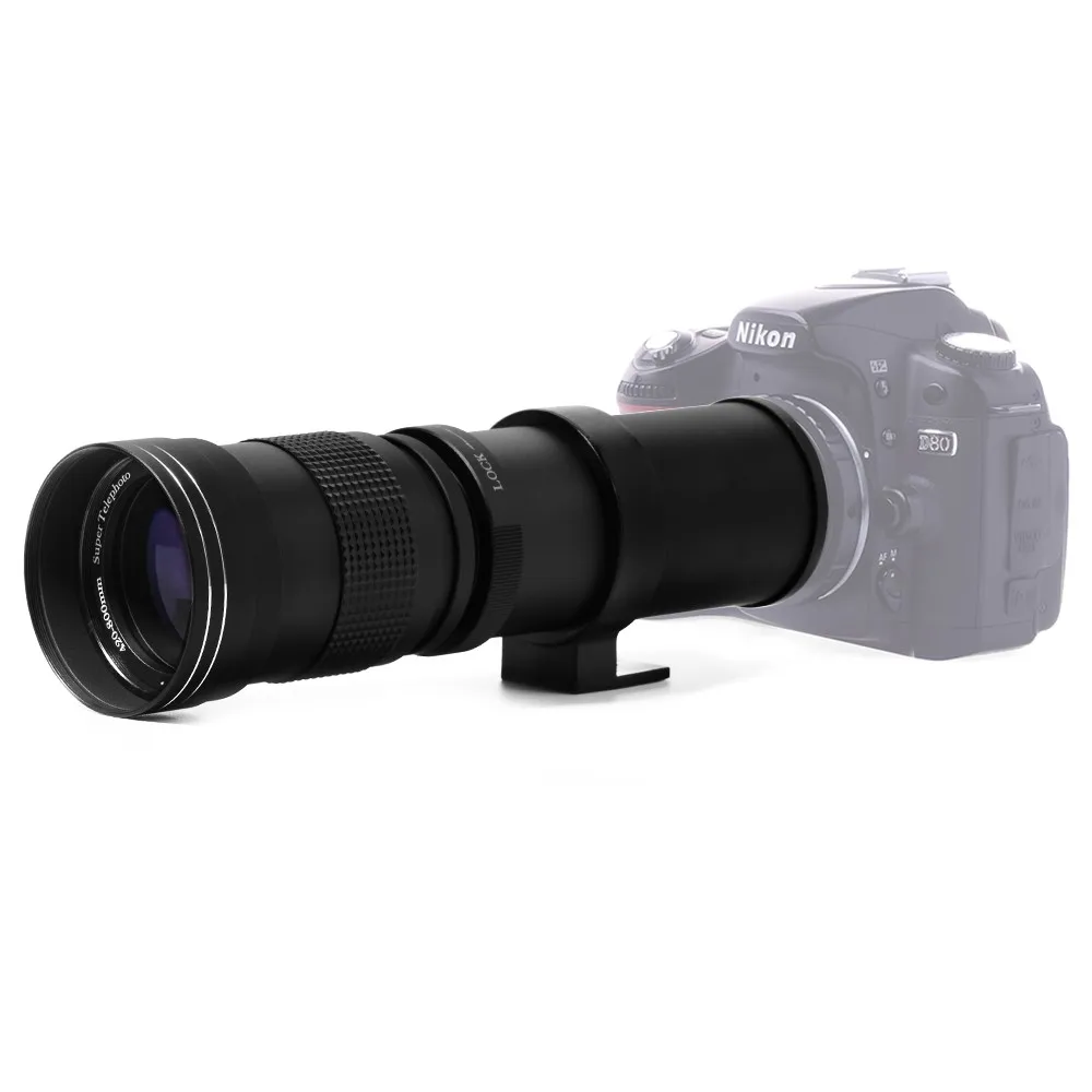420 800mm F/8.3 16 Manual Super Telephoto Zoom Lens + T2 Adapter for