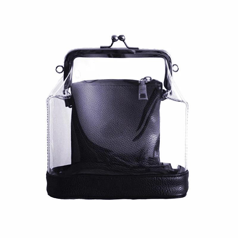 

2018 women's handbag fashion transparent jelly chain bag one shoulder bags small picture beach bag messenger bag