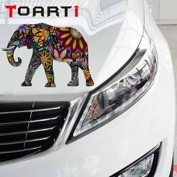 

Flower Pattern Elephant Car Sticker Removable Art Decal Ethnic Unique Style PVC Decals For Car Diy Waterproof Auto Stickers