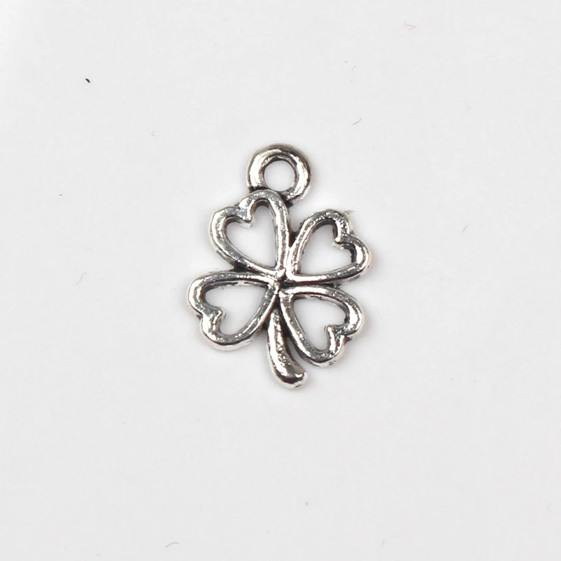 

20pcs Charms lucky irish four leaf clover 17*13mm Tibetan Silver Plated Pendants Antique Jewelry Making DIY Handmade Craft