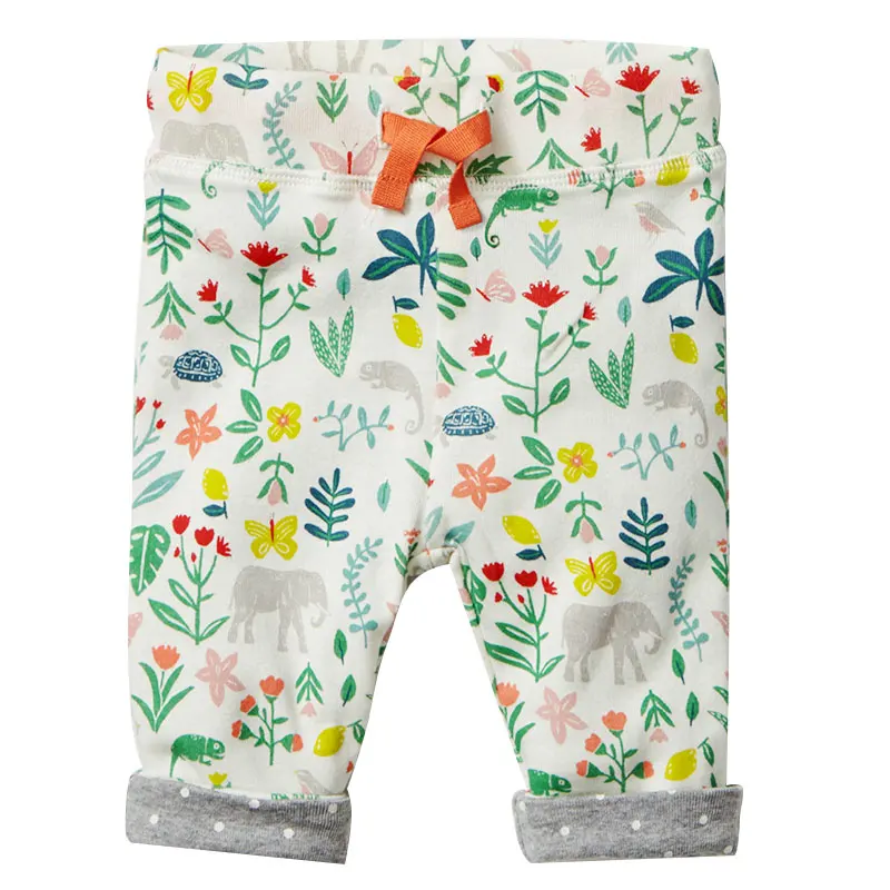 Bear Leader/детские штаны с животными; коллекция года; мягкие и милые детские прямые длинные штаны на завязках; штаны с рисунком для мальчиков и девочек - Цвет: AW169 green