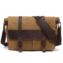 Модная Холщовая Сумка для ноутбука 15,", сумка для компьютера, масляная восковая холщовая кожаная сумка через плечо, сумочка