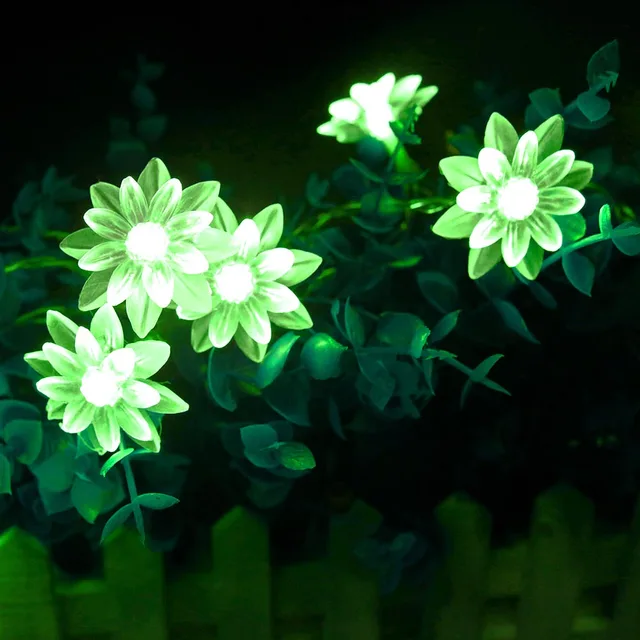 100CM 10leds lotus string holiday lamp small lantern powered by 2*AA battery night light pathway