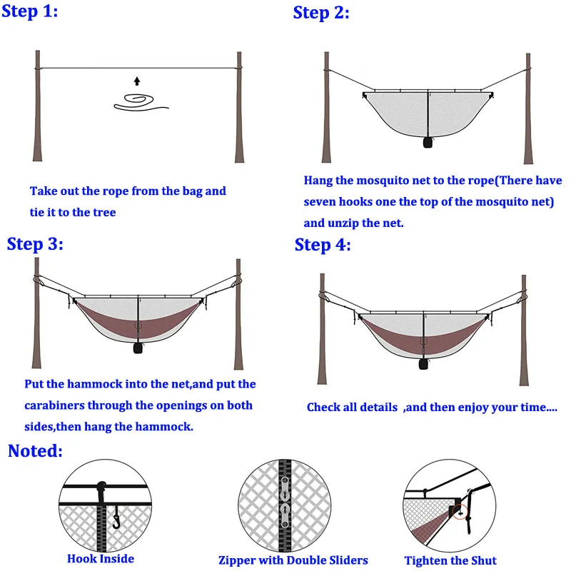 outdoor chairs Portable Hammock Mosquito net Camping Survival Garden  Hunting Leisure Hamac Travel Double Person Hamak outdoor patio furniture