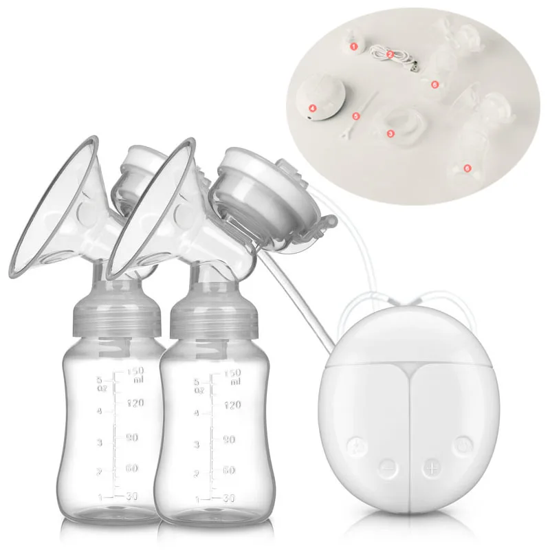 

Real Single/Double Electric Breast Pump With Milk Bottle Infant free Powerful Breast Pumps breast milk collector P.P. nurse