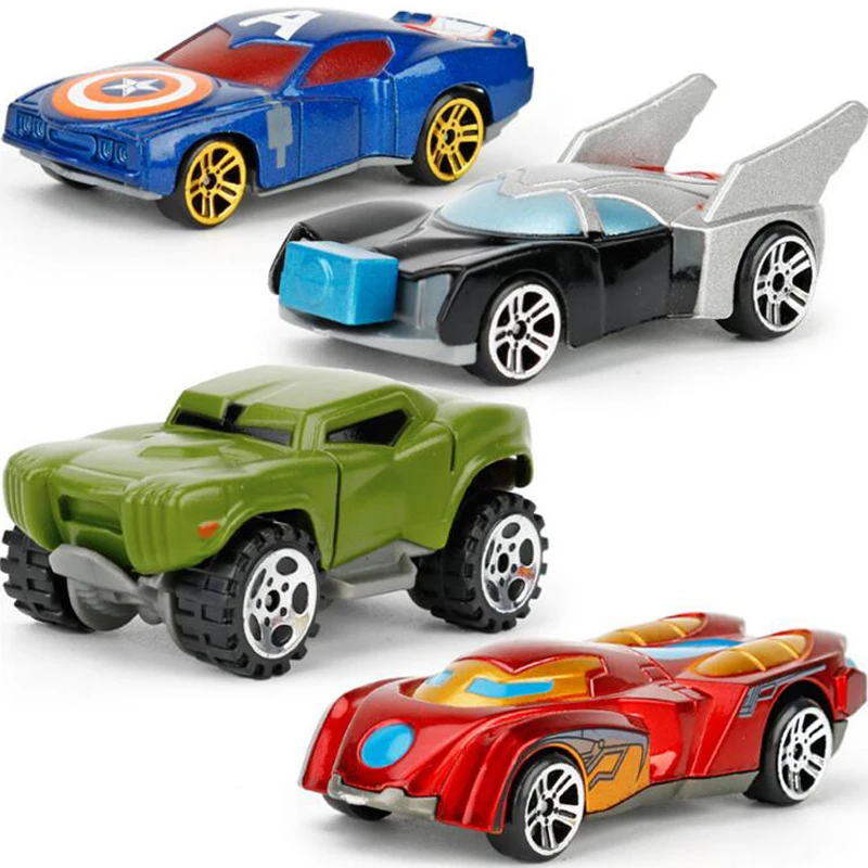4 упаковки/Набор Детские литые игрушки модель автомобиля Мстители 1: 64