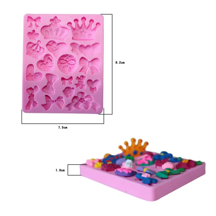 3D Различные короны и банты форма силиконовая форма помадка плесень шоколадный сахар кружевная форма