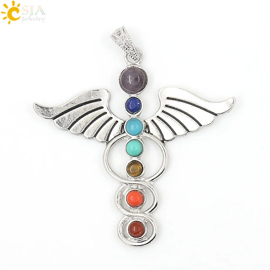 Health Amulet Pendant 7 Chakra Natural Stone Pendant