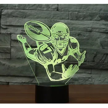 

3D LED Night Light Play Rugby American Football with 7 Colors Light for Home Decoration Lamp Amazing Visualization Optical