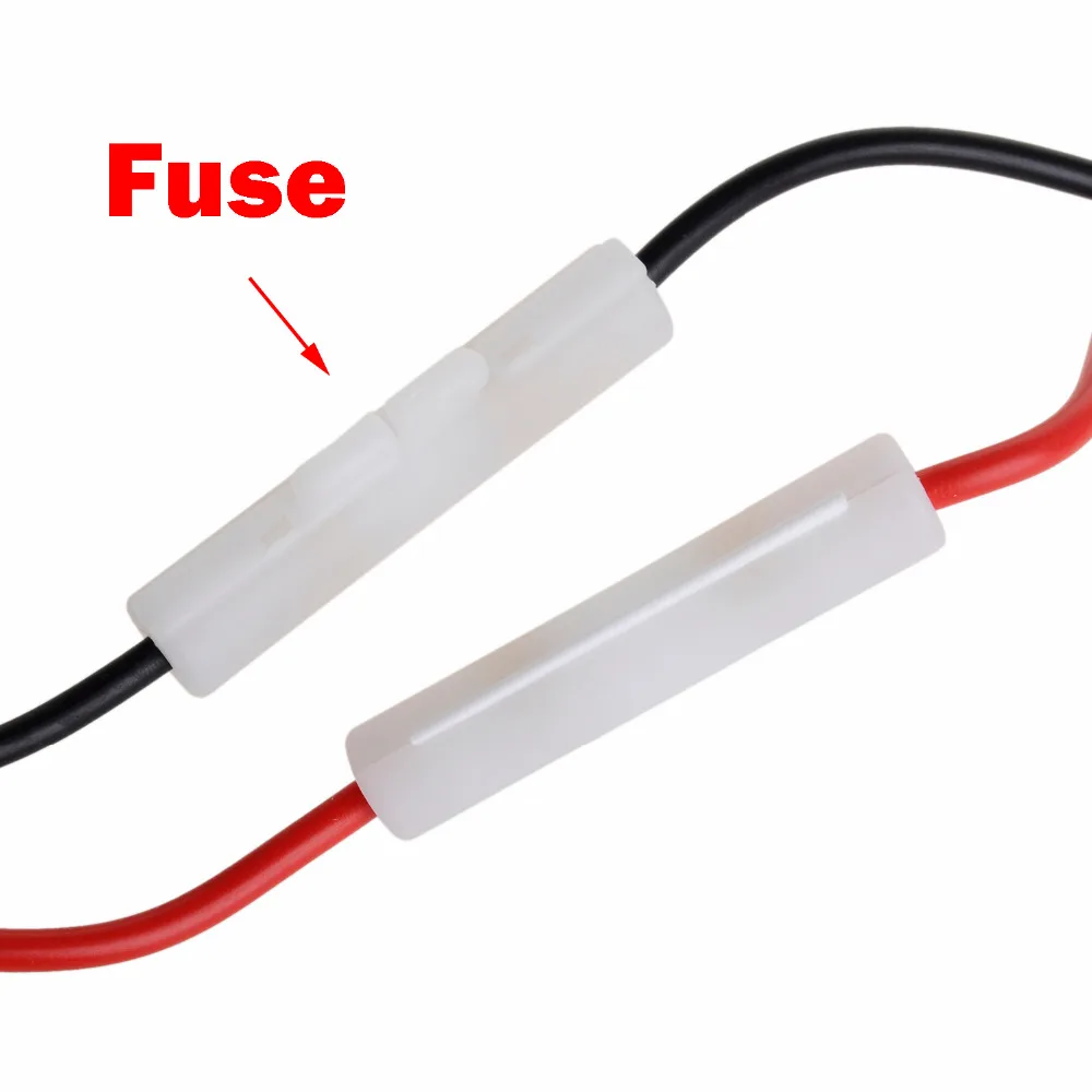 2Pcs Car Radio DC Power Cord Cable with Fuse T Type Adapter Connector for Kenwood Alinco Mobile Radio TM-271 TM-741 for ICOM Transceiver (2)