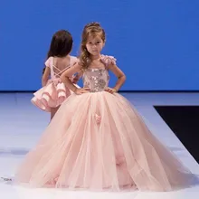 Новые Платья с цветочным узором для девочек на свадьбу; платье Золушки для девочек; детское праздничное бальное платье принцессы; платье для первого причастия