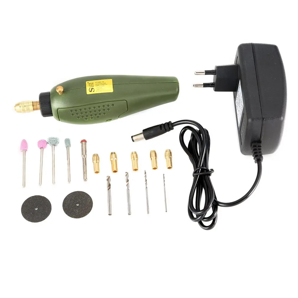 Electric Drill Mini Grinder Set P500-10 20W Drilling Engraving DIY Power Rotary Tool Kit Grinding Engraver Pen 12000r/min | Инструменты