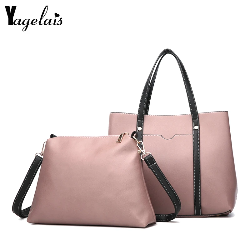 

Women Composite Bags Fashion Crossbody Bag 2 Pcs Set Bags Top-handled Handbag England Vintage Solid Strap Female Shoulder Bag