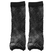 5X Леди Черная эластичная решетчатая сетка перчатки без пальцев